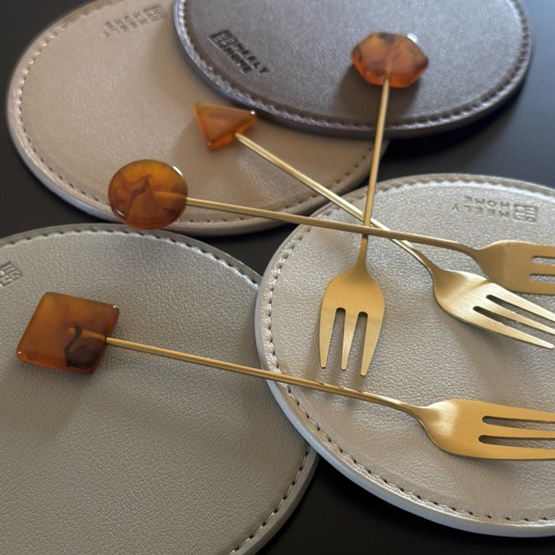 Waterproof PU Coasters Custom Branded for Events Home Restaurants HLCOA1005